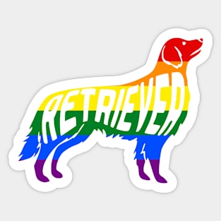 Rainbow Golden Retriever Pride - Pride Month - LGBT Gifts - Pride Flag Retriever Sticker